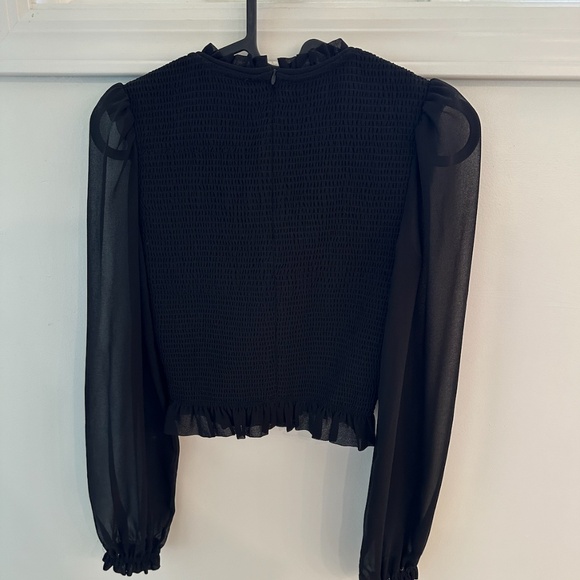 Aritzia Wilfred Tempest Blouse Black Chiffon size XXS - Picture 5 of 6